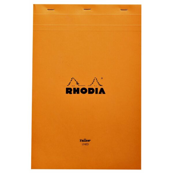 Schrijfblok Rhodia A4 lijn 80 vel 80gr geel | 5 stuks