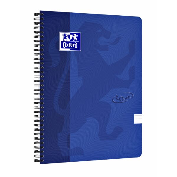 Spiraalblok Oxford Touch A4 lijn 140 pagina&apos;s 80gr blauw | 5 stuks