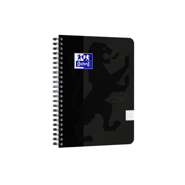 Spiraalblok Oxford Touch A5 ruit 5x5mm 140 pagina&apos;s 80gr zwart | 5 stuks