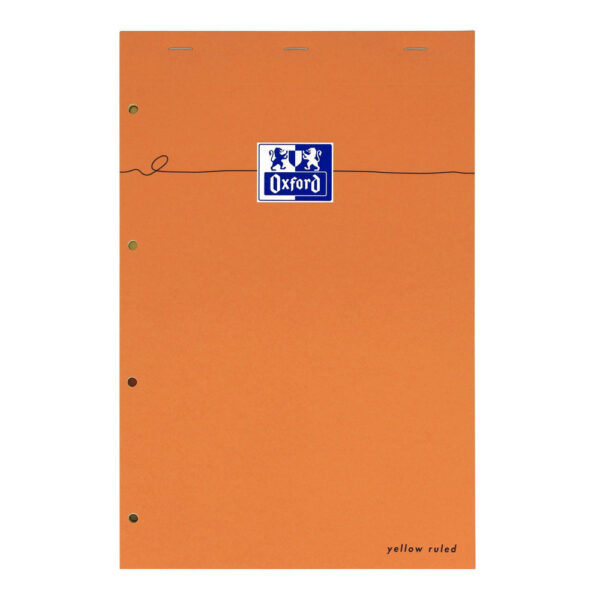Cursusblok Oxford Orange Notepad A4+ lijn 4-gaats 160 pagina&apos;s 80gr oranje