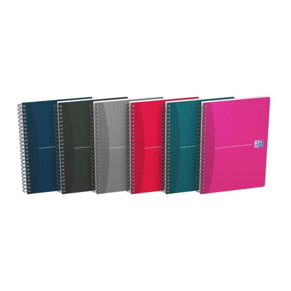 Spiraalblok Oxford Essentials A5 lijn 180 pagina&apos;s 80gr assorti | 5 stuks