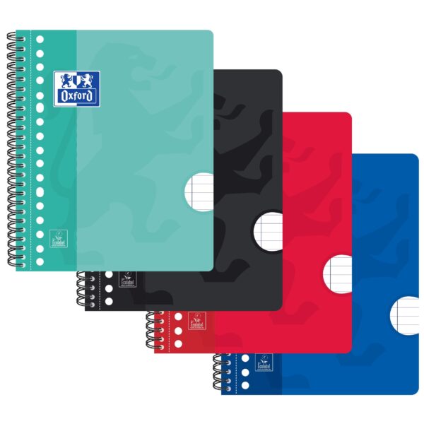 Collegeblok Oxford School A5+ lijn 17-gaats 160 pagina&apos;s 80gr assorti | 5 stuks