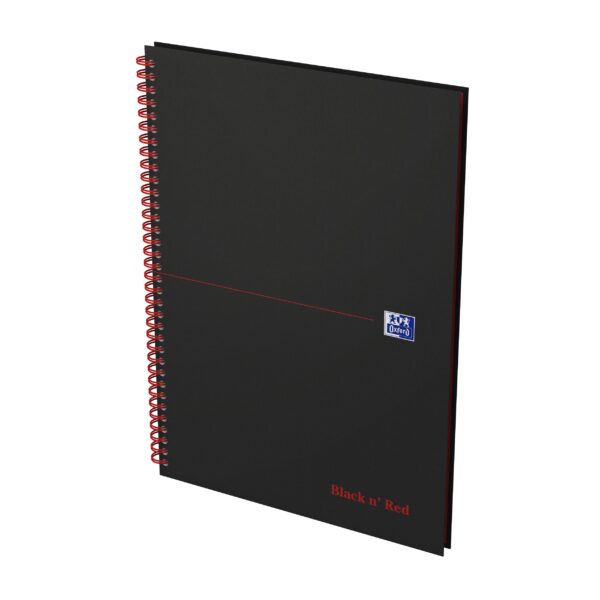 Spiraalblok Oxford Black n&apos; Red A4 lijn 140 pagina&apos;s 80gr | 5 stuks