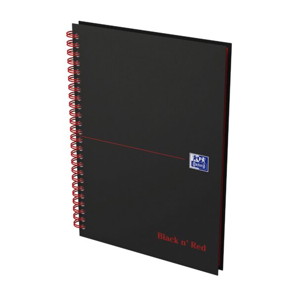 Spiraalblok Oxford Black n&apos; Red A5 lijn 140 pagina&apos;s 80gr