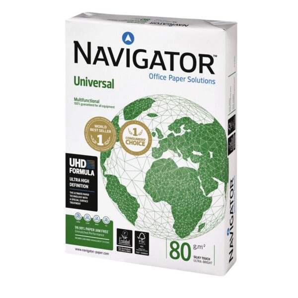 Kopieerpapier Navigator Universal A4 80gr wit 500 vel | 5 stuks