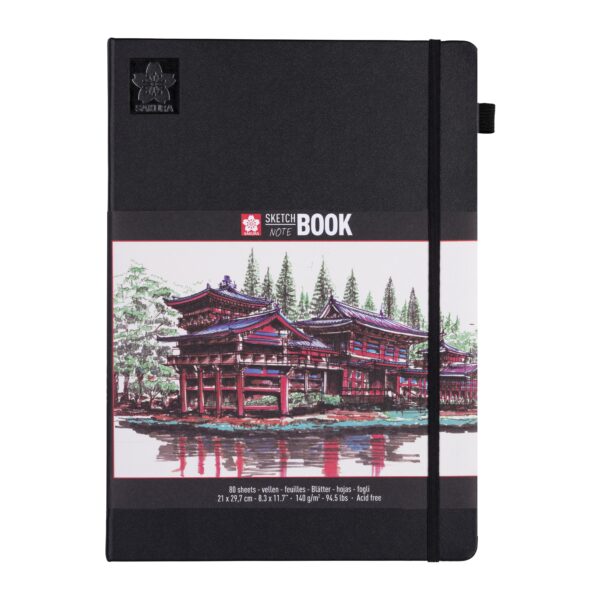 Schetsboek Sakura 80 witte vellen 140gr 210x297mm zwart | 5 stuks