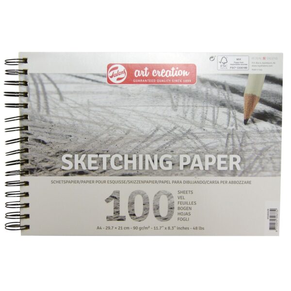 Schetspapier Talens Art Creation 100 witte vellen 90gr 297x210mm grijs | 3 stuks