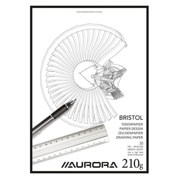 Tekenblok Aurora A4 20 vel 210 gram Bristol papier
