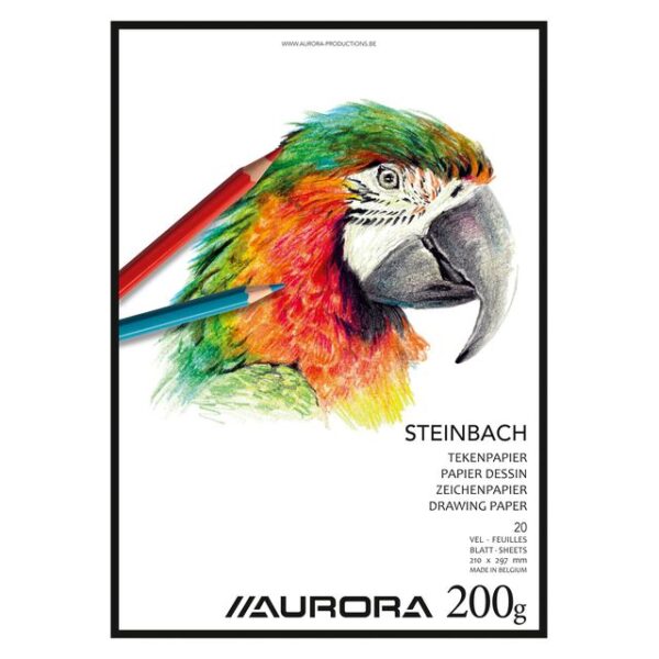 Tekenblok Aurora A4 20 vel 200 gram Steinbach papier | 5 stuks