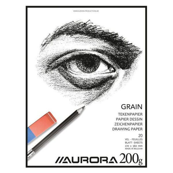 Tekenblok Aurora 27x36cm 20 vel 200 gram Grain papier | 10 stuks