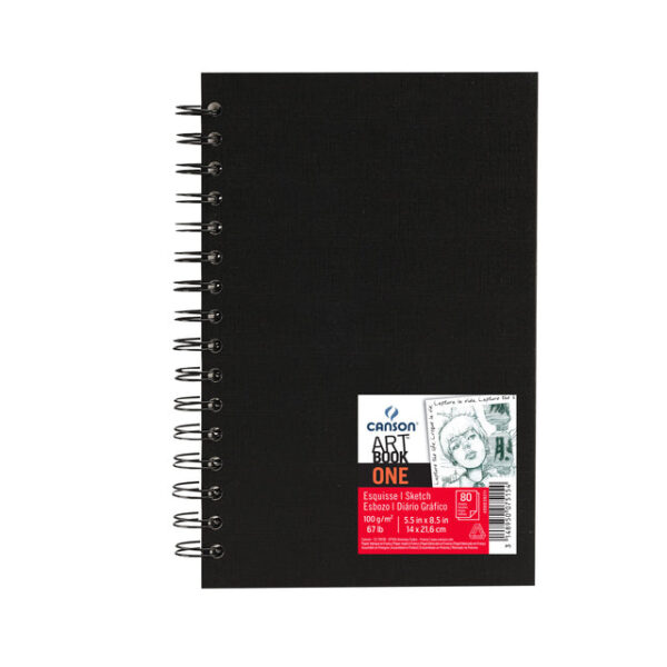 Schetsboek Canson Art Book One spiraalgebonden 80vel 100gr 140x216mm wit