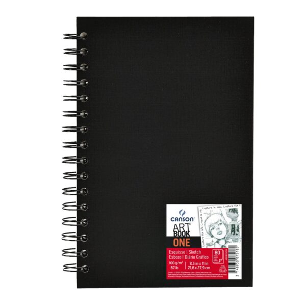Schetsboek Canson Art Book One spiraalgebonden 80vel 100gr 216x279mm wit