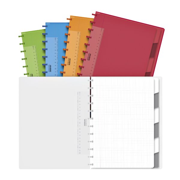 Schrift Adoc A4 ruit 4x8mm 144 pagina&apos;s 90gr met 6 tabbladen assorti | 8 stuks