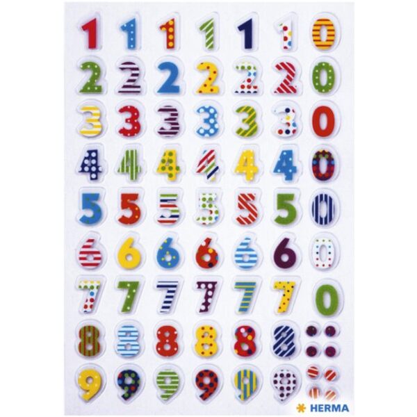 Etiket HERMA 3094 kleurrijke nummers stone