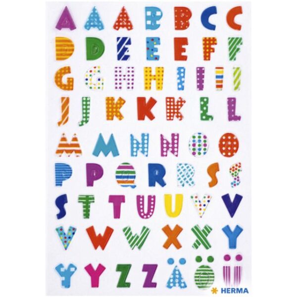 Etiket HERMA 6291 kleurrijke letters stone | 10 stuks