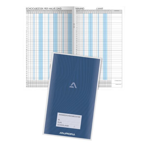 Aanwezigheidsregister Aurora 155x260mm Nederlandstalig 56 pagina&apos;s | 25 stuks