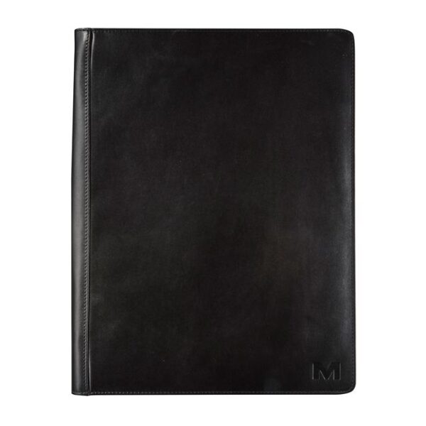 Schrijfmap Maverick All Black A4 met rits inclusief schrijfblok leer zwart