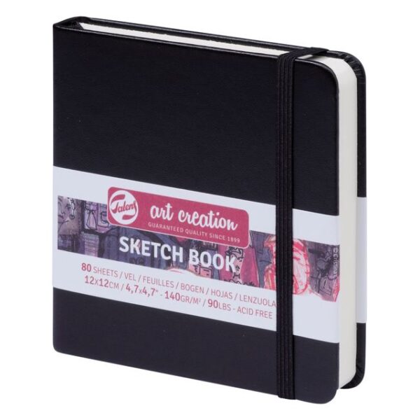 Schetsboek Talens Art Creation 80 witte vellen 140gr 120x120mm zwart | 5 stuks