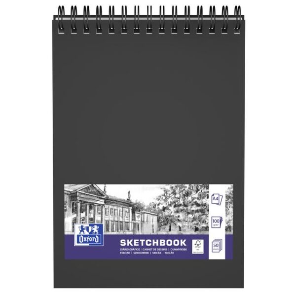 Schetsboek Oxford A4 50 vel 100 gram spiraal | 5 stuks