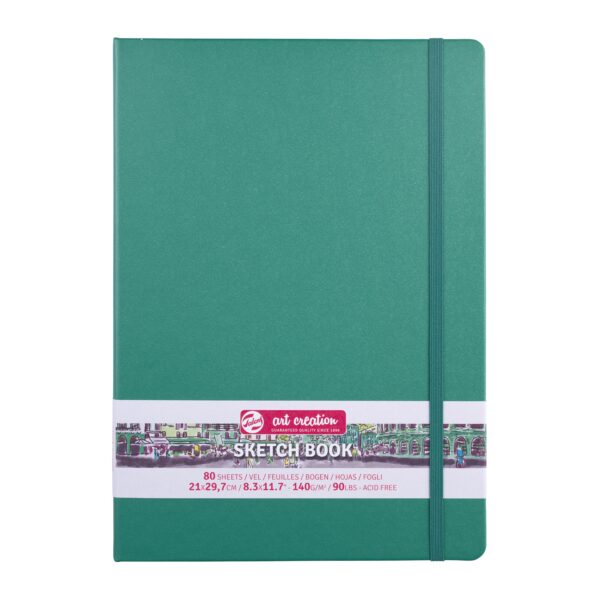 Schetsboek Talens Art Creation 80 witte vellen 140gr 210x297mm woudgroen