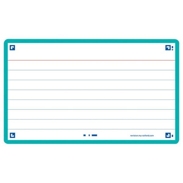 Flashcard Oxford 2.0 75x125mm 80 vel 250gr lijn mint