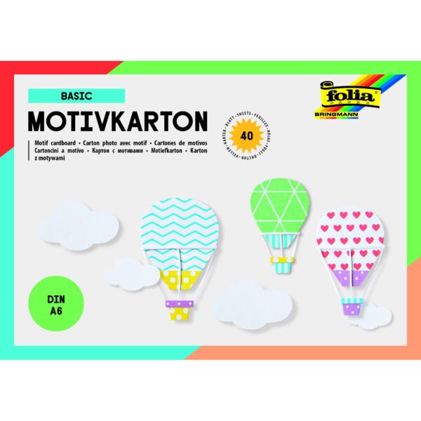 Fotokarton Folia 2-zijdig A6 40 vel 20 designs | 5 stuks