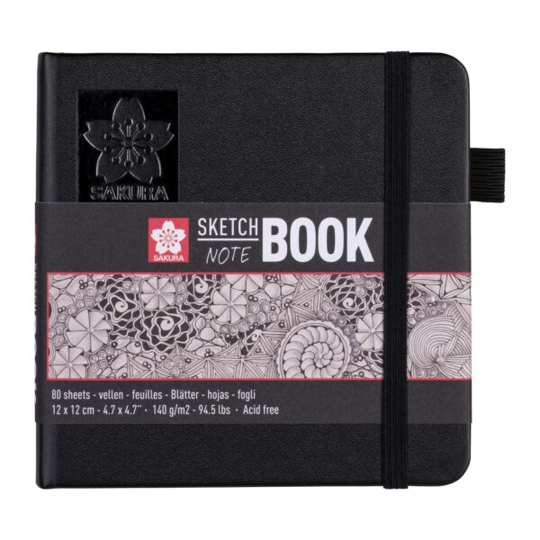 Schetsboek Sakura 80 witte vellen 140gr 120x120mm zwart | 5 stuks