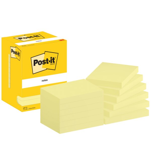 Memoblok post-it 657 76x102mm geel | 8 stuks