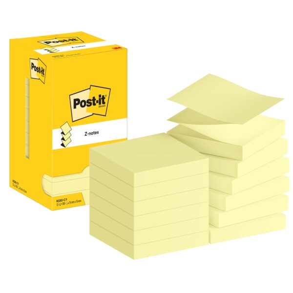 Memoblok post-it z-note r330 76x76mm canary yellow | 12 stuks