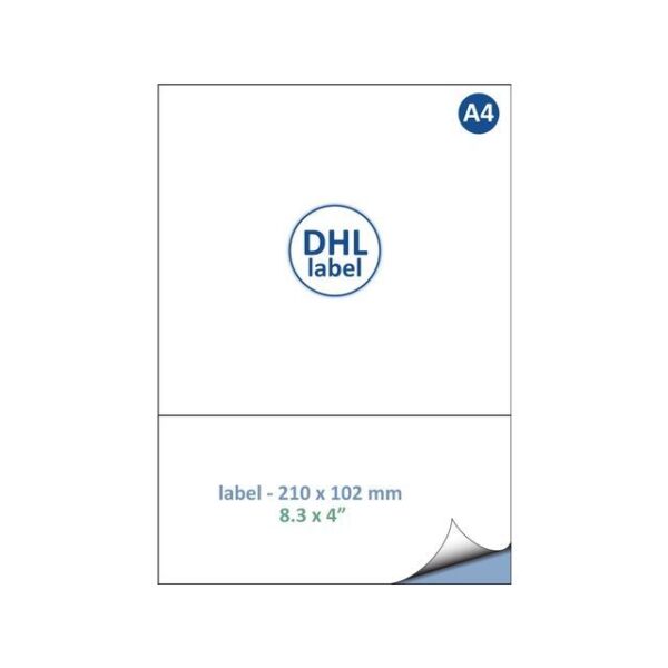 Retourlabel DHL IEZZY A4 1.000 vel 210x102mm 1000 labels