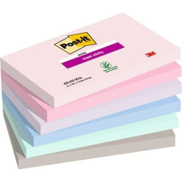 Memoblok 3M Post-it 655-6SS Super Sticky 76x127mm SOUL 6 stuks