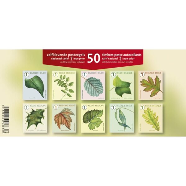Postzegel Belgie Waarde 1 zelfklevend non-prior 5x10 stuks