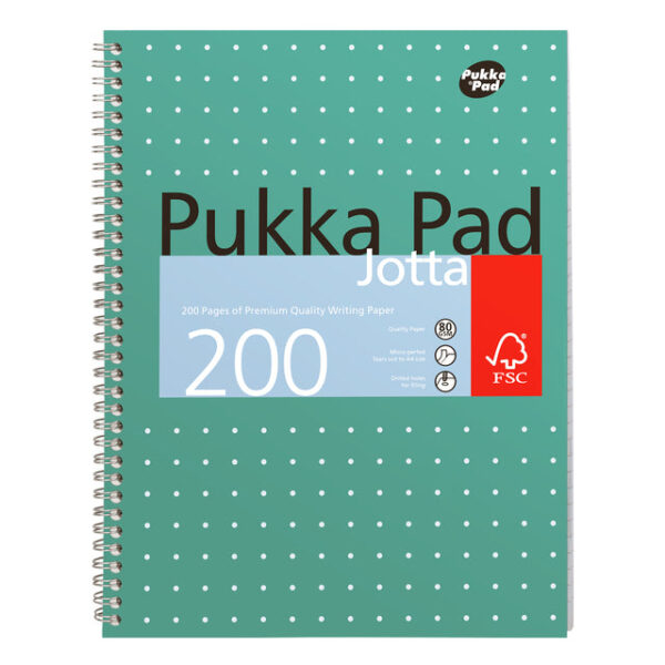 Collegeblok Pukka Pad Jotta A4 lijn 4-gaats 200 pagina&apos;s 80gr groen