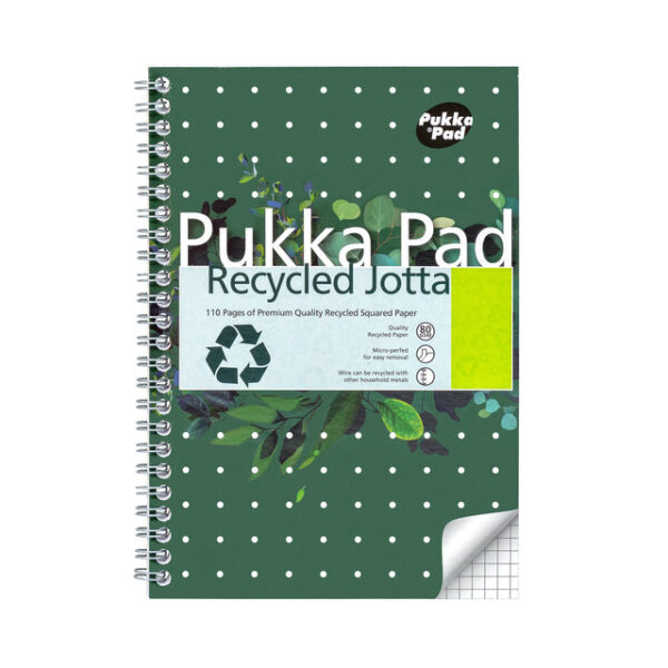 Notitieboek Pukka Pad Jotta A5 ruit 5x5mm 110 pagina&apos;s 80gr groen