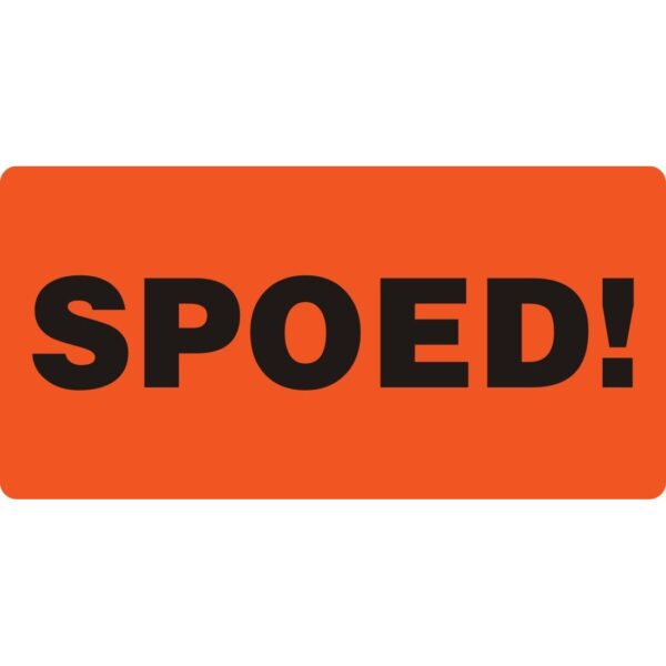 Waarschuwingsetiket IEZZY spoed 80mmx40mm 500 stuks