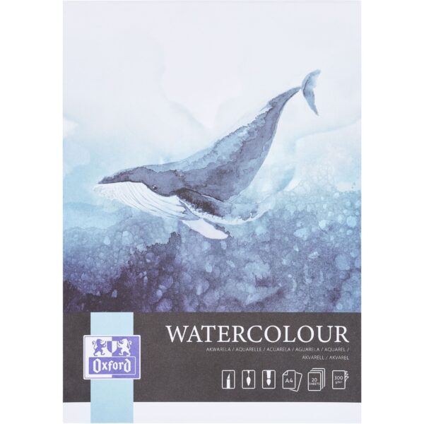 Aquarelblok Oxford Watercolour A4 20 vel 300 gram gelijmd | 15 stuks