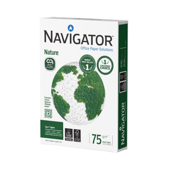 Kopieerpapier Navigator Nature A4 75gr wit 500 vel | 5 stuks