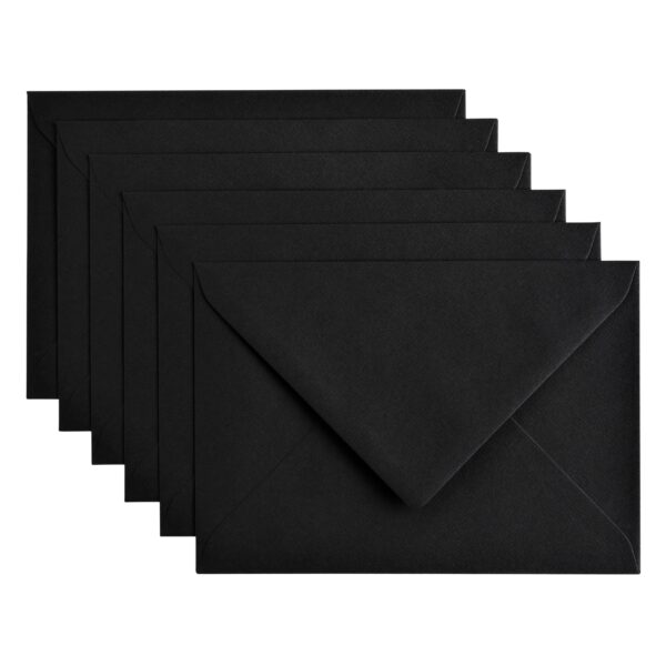 Envelop Papicolor C6 114x162mm ravenzwart pak à 6 stuks