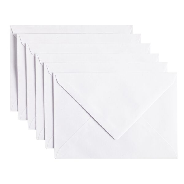 Envelop Papicolor C6 114x162mm kraft wit pak à 6 stuks