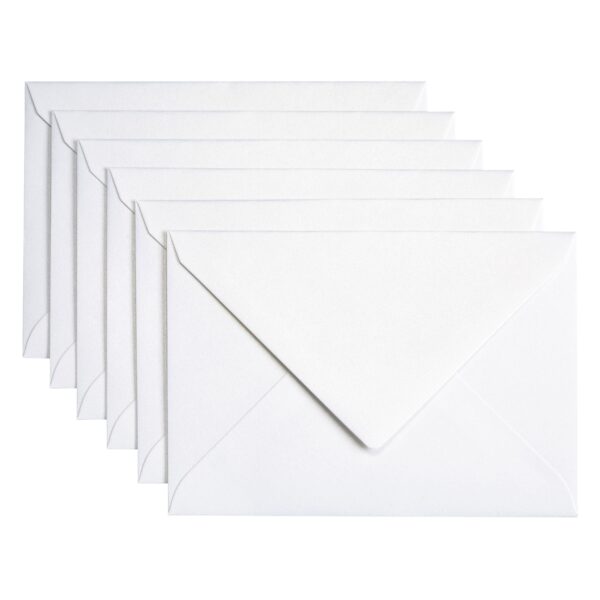 Envelop Papicolor C6 114x162mm metallic parelwit pak à 6 stuks