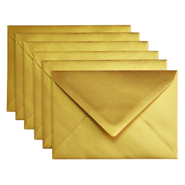 Envelop Papicolor C6 114x162mm metallic goud pak à 6 stuks