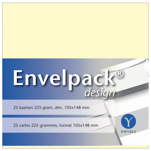 Enkele kaart Papyrus Envelpack Design A6 105x148mm ivoor 894420 set van 25 | 10 stuks
