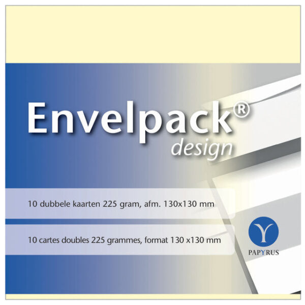 Dubbele kaart Papyrus Envelpack Design vierkant 130x130mm ivoor 894460 set van 10 | 10 stuks