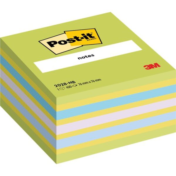Memoblok Post-it 2028 76x76mm kubus assorti