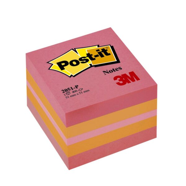 Memoblok Post-it 2051 51x51mm kubus roze
