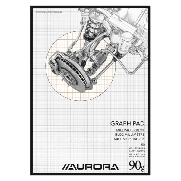 Millimeterblok Aurora A4 50 vel 90 gram bruin | 10 stuks