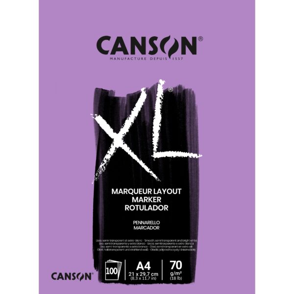 Markerpapier Canson XL Marker 100vel 70gr A4 extra wit