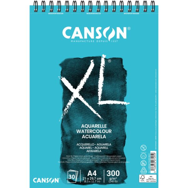 Aquarelpapier Canson XL 30vel 300gr A4 wit