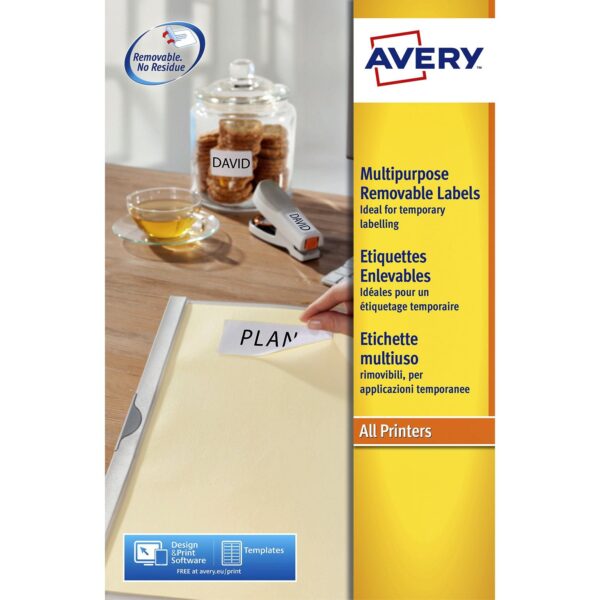 Etiket Avery L4737REV-25 63.5x29.6mm wit 675 etiketten