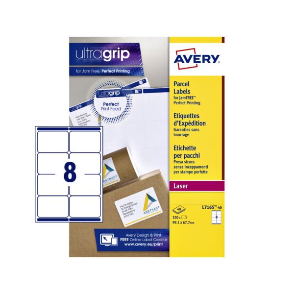 Etiket Avery L7165-40 99.1x67.7mm wit 320 etiketten | 5 stuks